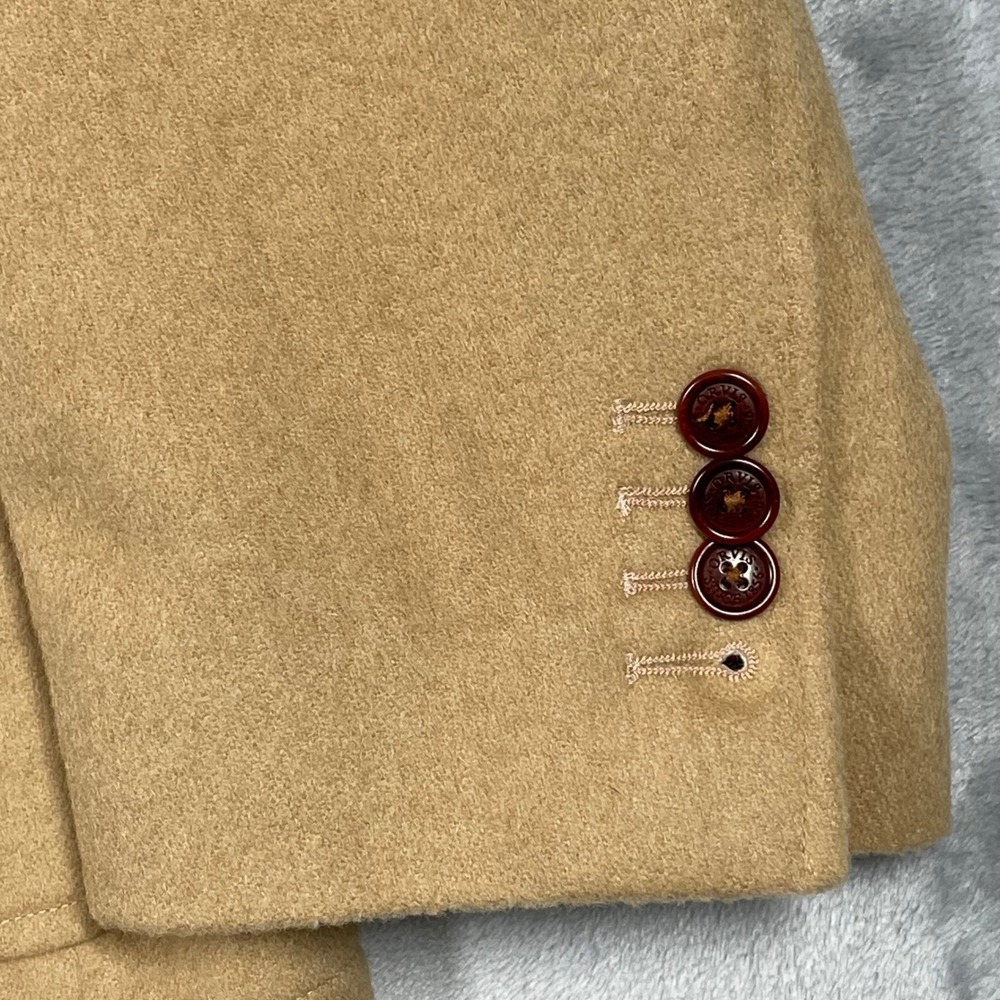 Orvis Mens 44R Blazer 100% Camel Hair Tan Unstructured Patch Pocket Sport Coat